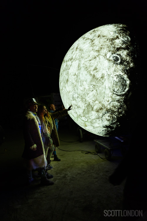 This Too Shall Pass, also known as Moondancer, a thrilling art piece by Lekha Washington at Burning Man 2018. (Photo by Scott London)