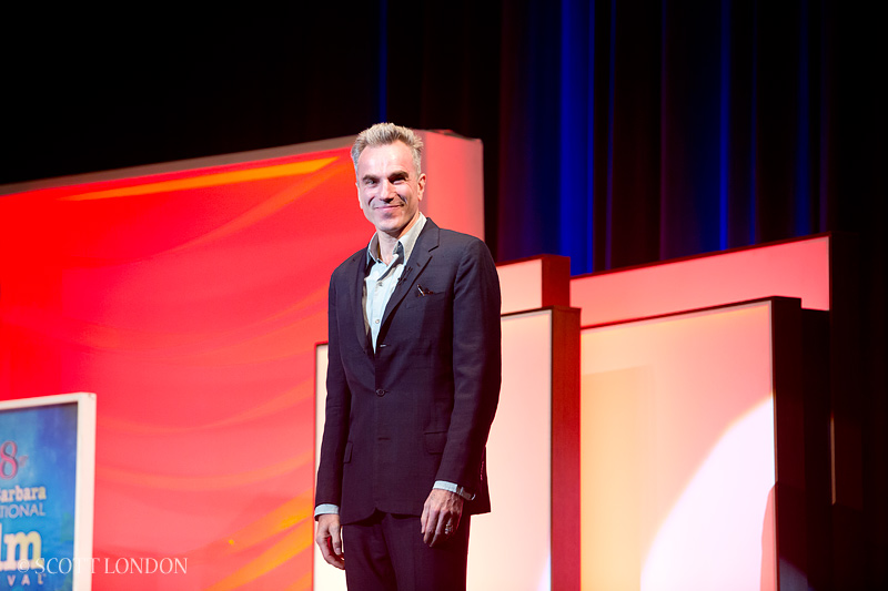 Daniel Day-Lewis, who has been nominated for an unprecedented third Academy Award for Best Actor, accepted the Santa Barbara Film Festival's Montecito Award on January 26, 2013.