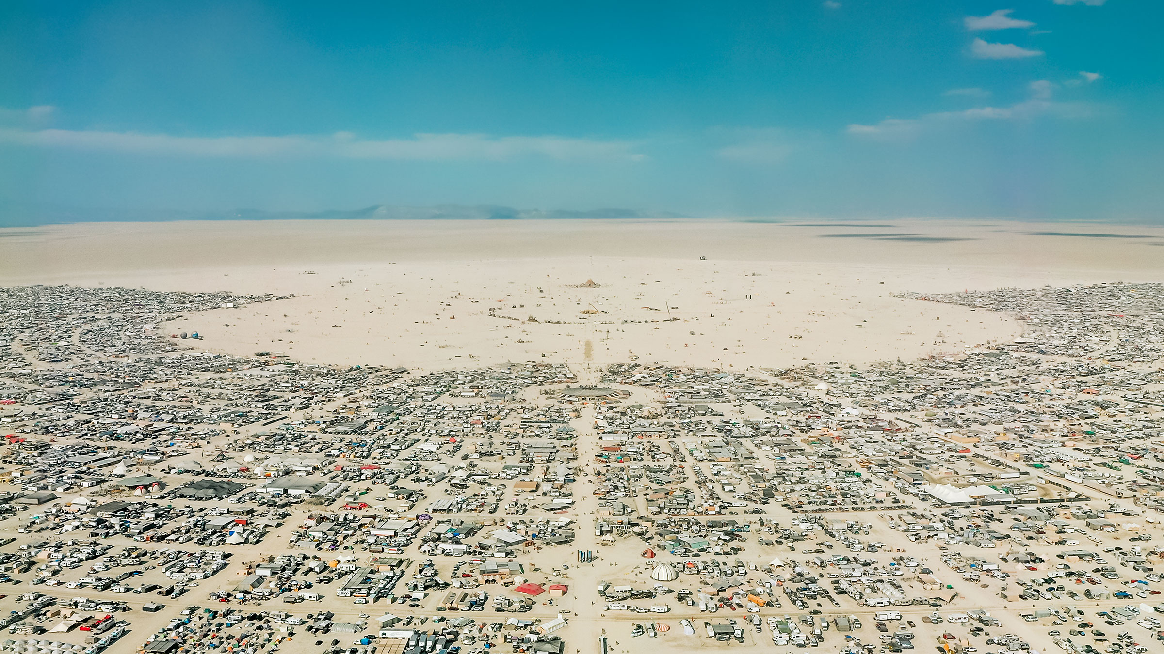 Aerial view of Burning Man 2024