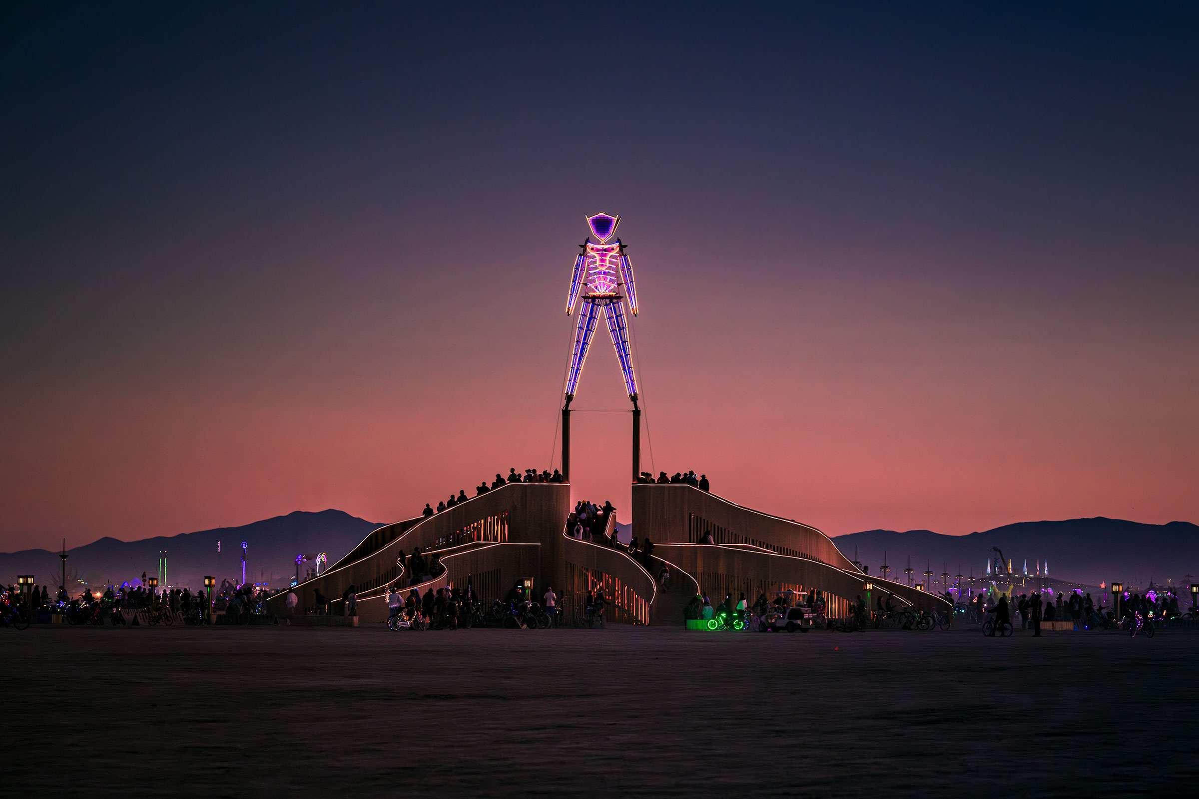 At Burning Man 2024, the Man stood atop “The Other,” an installation by artist Jen Lewin.