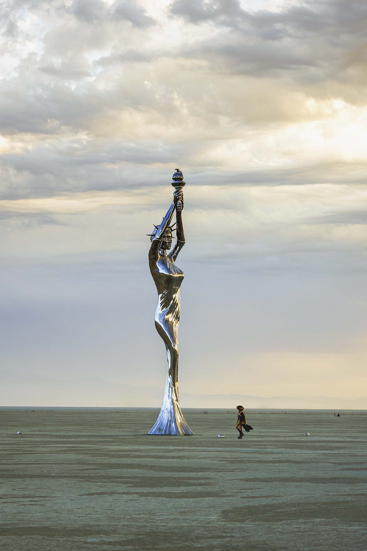 “Liberty” sculpture by Michael Benisty at Burning Man 2024. (Photo by Scott London)