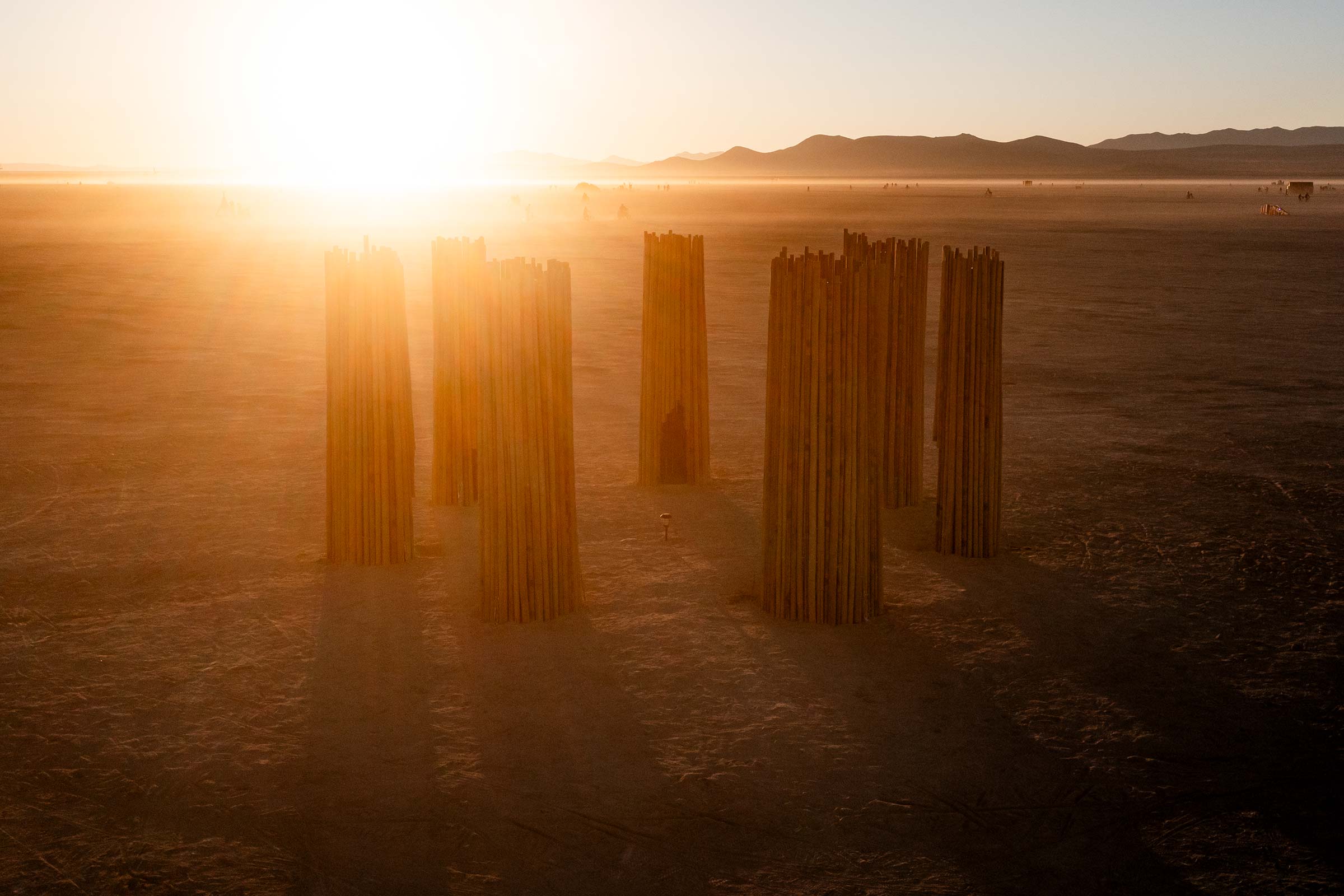 Tree Circle, an installation by artists Eira Mooney of Sweden and Alquem of Colombia, consisted of seven hollowed out tree trunks made of natural bamboo, creating a circular open space to promote a sense of connectedness and “collective coherence.”