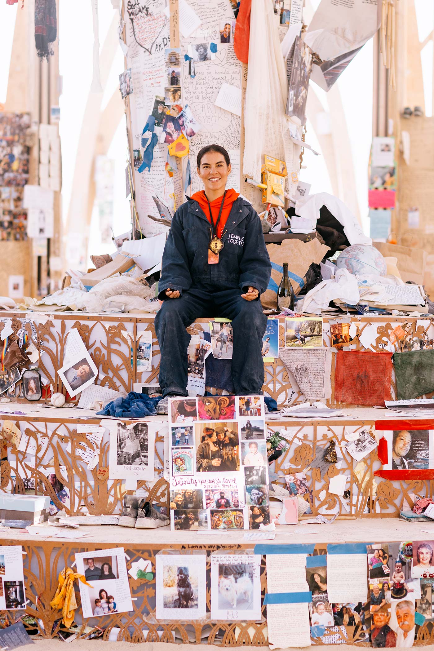 Artist and Temple-Builder Caroline Ghosn at Burning Man 2024. (Photo by Scott London)